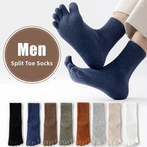 Chaussettes masculines 3 paires / lot Toe Sport court printemps automne homme coton antibactérien antibactérien anti-odeur-sueur extérieur absorbant 5 doigt