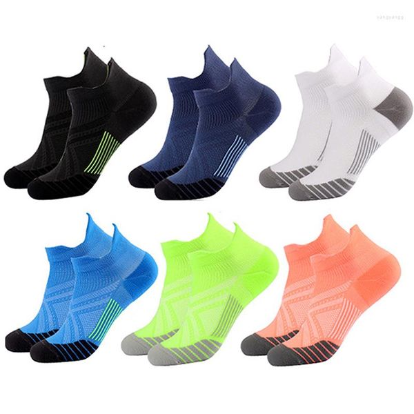 Chaussettes pour hommes 3 paires hommes femmes sport compression course protecteur protection de la cheville haute pression élastique bateau court