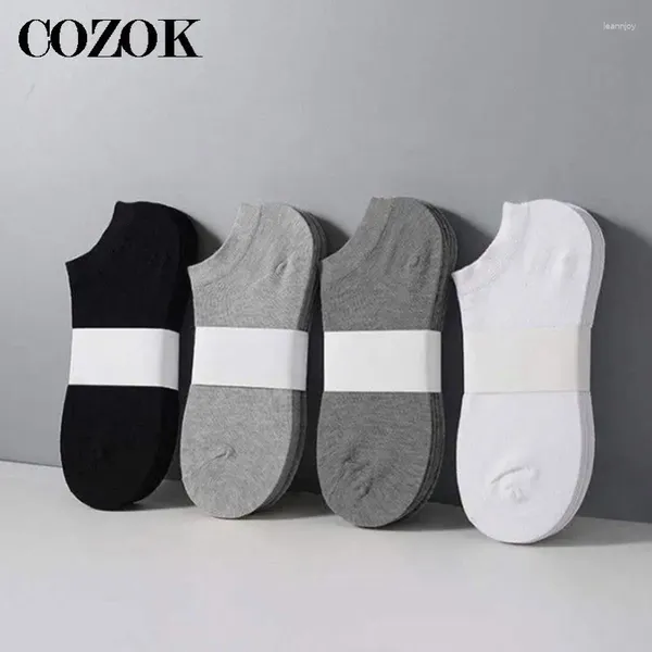 Calcetines para hombres 3 pares para hombre Casual Barco Color sólido Verano Boca baja Transpirable Zapatos suaves Regalo Tobillo Sox al por mayor