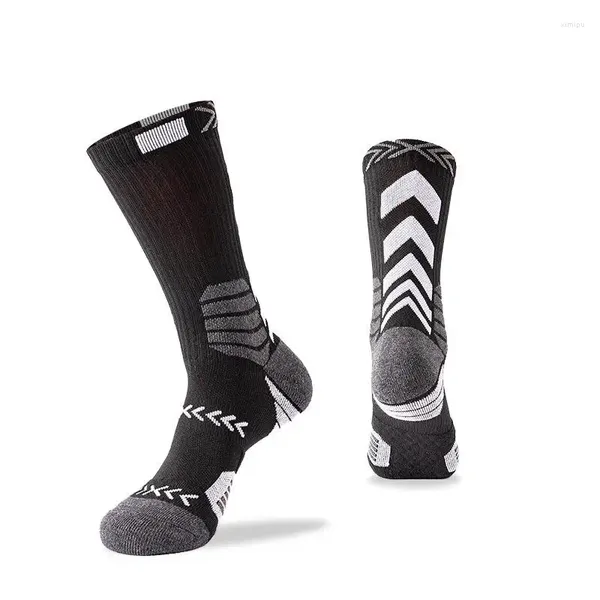 Chaussettes pour hommes, 3 paires de serviettes, bas d'entraînement de basket-ball, longues, montantes, sport de Combat réel, légères, Style respirant