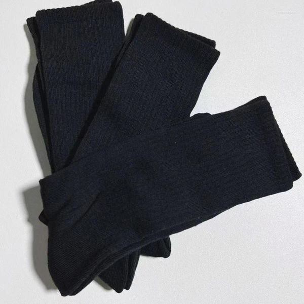 Chaussettes pour hommes 3 paires unisexe Crew Casual femmes coton brodé cheval serviette bas