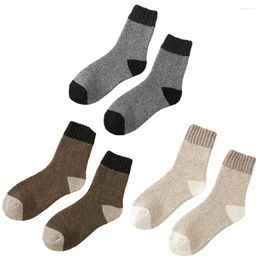 Chaussettes pour hommes 3 paires laine hiver épais chaussures de maintien au chaud résistant à l'usure tricoté chaussette basket plage chaussures fournitures