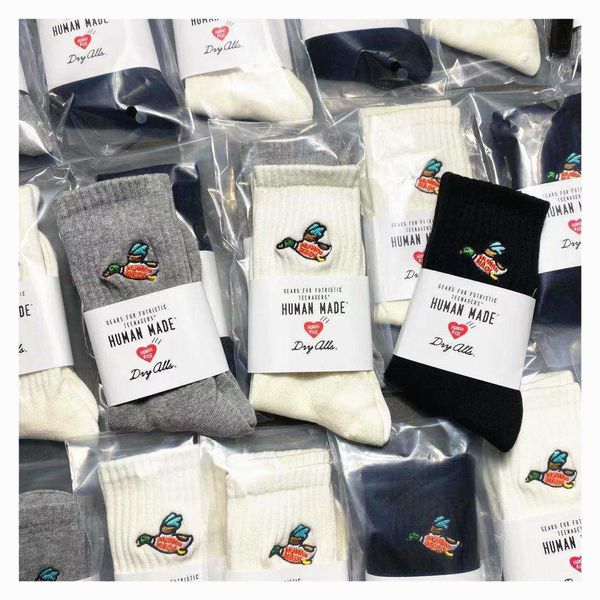Chaussettes pour hommes 3 couleurs Crew Street Fashion chaussettes coton canard volant petit canard broderie broderie marque japonaise jeu rétro fabriqué en Chine T221011