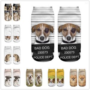 Chaussettes pour hommes 3D Digital Printed Dog Women Unisex Fashion Cute Short Sock Low Anklet Print