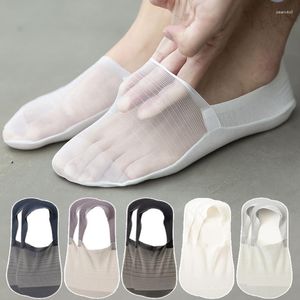 Herensokken 3 paar/partij Mannen Boot Mode Ademend Siliconen Antislip Mesh Laag Uitgesneden Enkelsok Slippers Onzichtbare Ijs Skil Sox