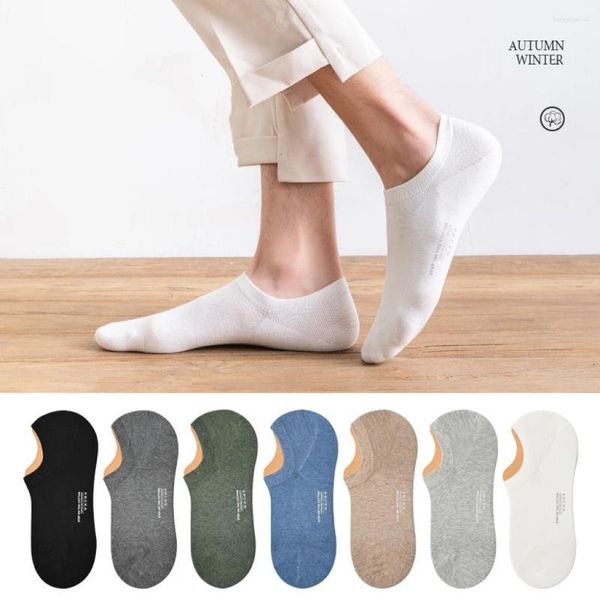 Chaussettes pour hommes 3 paires/lot Busines hommes désodorisation 5A antibactérien couleur unie été doux respirant coton Invisible