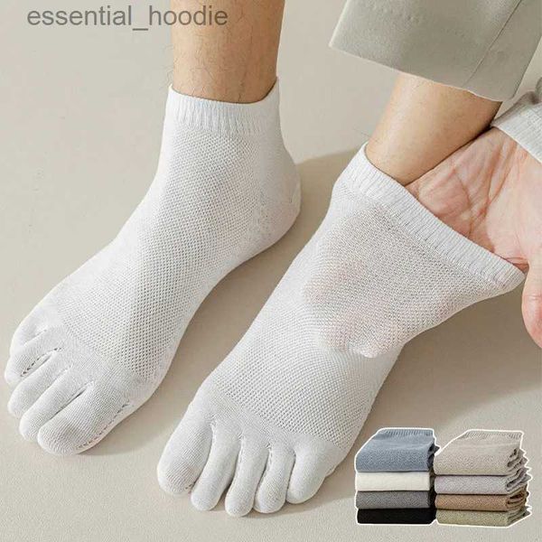 Chaussettes pour hommes 3 paires hommes avec doigts coton respirant hommes orteil chaussette absorbant la sueur élastique Sokken cinq doigts course SportsC24315