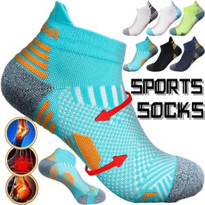 Herensokken 3pairs Professionele sport lopen sok mannen vrouwen ademende buis low gesneden boot enkel mesh casual dikke handdoek bodem sox