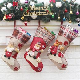 Heren sokken 3 stcs kerstdecoratie ornamenten hanger laarzen kinderen jaar candy tas cadeau