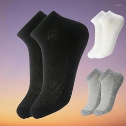 Chaussettes masculines 5/10/20 paires respirantes courtes courtes chevilles élastiques couleurs de couleur coton commercial unisexe sokken plus taille eu38-47