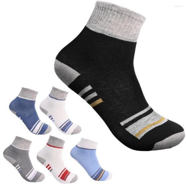 Chaussettes pour hommes 5/1 paires de haute qualité Lot homme décontracté respirant hommes coton course sport cadeau Sokken grande Size38-45