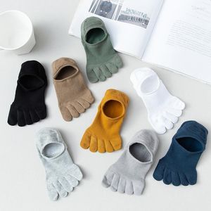 Lot de 5 chaussettes pour hommes antidérapantes pour hommes en maille à bout cheville léger respirant cinq doigts hommes été coton femmes course à pied