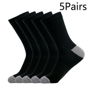 Ensemble de chaussettes en coton pour hommes, 5 paires, pour robe et équipe, respirantes, évacuant l'humidité, confortables, durables, désodorisantes