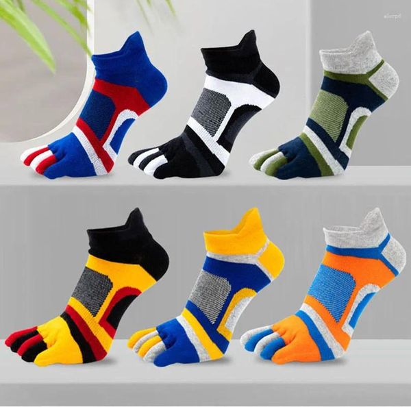 Chaussettes pour hommes 5 paires cheville orteil hommes garçons sport cinq doigts court jeune mode coton maille respirant déodorant heureux avec les orteils