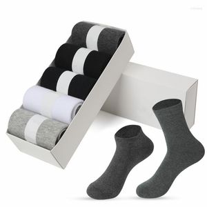 Chaussettes masculines 5 paires de paires PACK MEN'S COTTON MEIAS CROSSFI BLACK BUSINESS Soft Brepwant Summer Winter pour Man Boy's Gift Taille