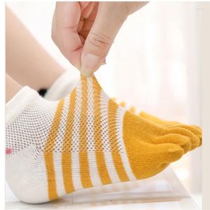 Chaussettes pour hommes 5 paires enfants maille courte coton orteil japonais coréen style infantile enfant en bas âge bébé dessin animé cinq doigts