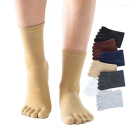 Chaussettes pour hommes 5 paires mode Harajuku printemps hiver Style heureux hommes cinq doigts coton Polyester souffle orteil chaussette homme Meias