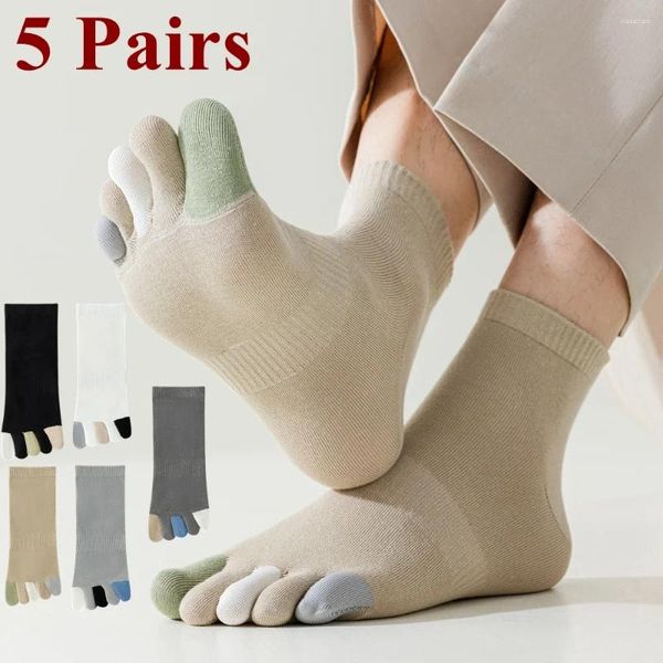 Chaussettes masculines 5 paires cinq doigts orteil des hommes avec des doigts séparés