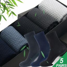 Männer Socken 5 Paare/los Hohe Qualität Männer Bambus Faser Kurze Lange Röhre Kausalen Business Weiche Atmungsaktive S Männlich Crew Socke sox