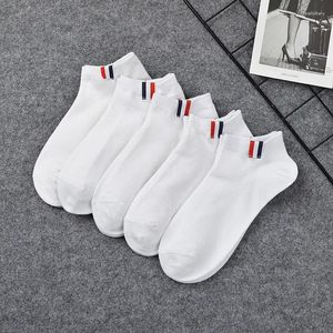 Chaussettes pour hommes 5 paires / lot hommes garçon dames coton mélange haute qualité abeille rayé cheville sport décontracté athlétique hip hop