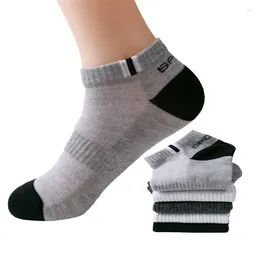 Chaussettes masculines 5 paires / lot printemps automne tube long coton masculin sweat-absorbent déodorant décontracté sports meias en gros