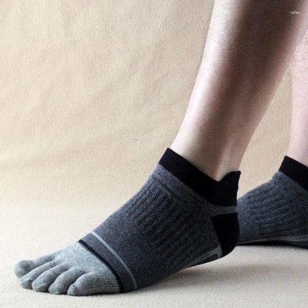 Chaussettes pour hommes 5 paires bas sport cinq doigts coton cheville chaussette mode japonaise respirant sueur décontracté court avec orteils déodorant