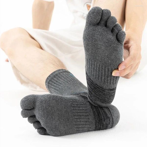 Calcetines para hombres 5 pares Hombre Dedo Deporte Compresión Algodón Sudor Absorción Bádminton Tenis Bicicleta Correr Baloncesto Corto