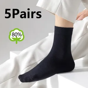 Chaussettes pour hommes 5 paires hommes affaires Coton Coton Absorbant d'humidité respirante confortable et désodorant équipage