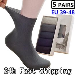 Chaussettes pour hommes 5 paires hommes grand Plus grande taille 48 49 50 patients diabétiques décontracté affaires Anti-odeur Sox Meias Calcetines Hombre