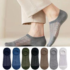 Chaussettes pour hommes 5 paires hommes été coton trou respirant grotte décontracté doux mince coupe basse courte maille cheville antidérapant Invisible