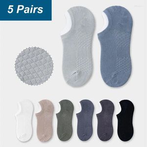 Chaussettes masculines 5 paires hommes hommes invisibles anti-glissement invisible