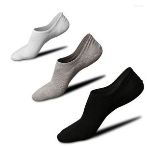 Chaussettes homme 5 paires homme coupe basse sans spectacle coton bateau cheville anti-dérapant Silicone renforcé Invisible couleur unie bonneterie