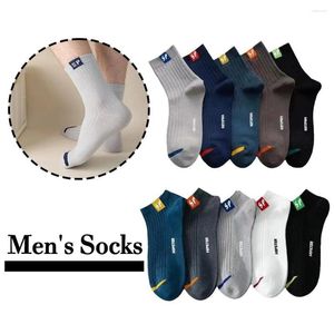 Chaussettes pour hommes 5 paires No Show Hommes Low Cut Cheville Sock Été Court Casual Coton Sport Athlétique Déodorant Pour EU 38-43