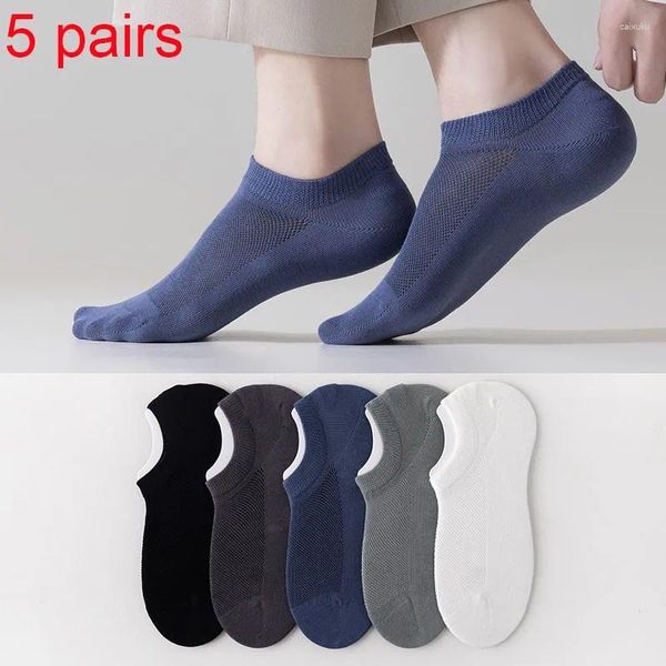 Chaussettes masculines 5 paires de jeux de basket sportive mode confortable Mesh respirant invisible Men de la cheville GZ102