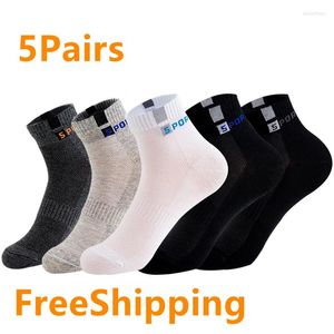 Chaussettes pour hommes 5 paires/paquet hommes coton Style noir affaires taches hommes doux respirant été hiver pour homme grande taille