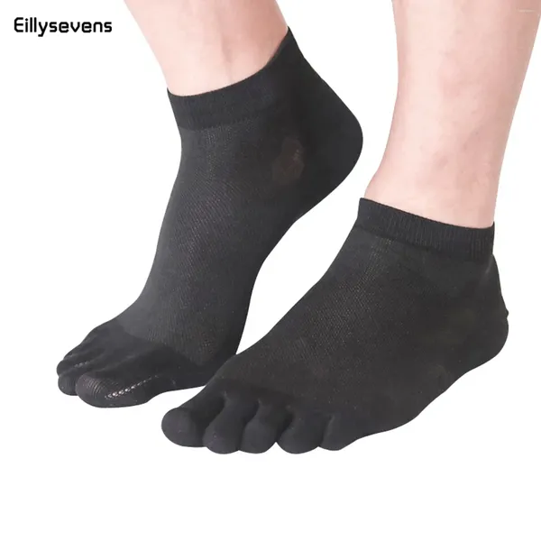 Chaussettes masculines 5 paires de coton pur cinq doigts à la cheville arborent respirant confortable forme anti-frottement sans spectacle avec orteils