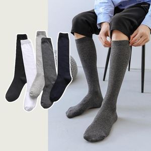 Chaussettes pour hommes 5 paires / ensemble mollet hommes coton doux robe confortable style d'affaires couleurs unies noir blanc gris marine printemps automne hiver