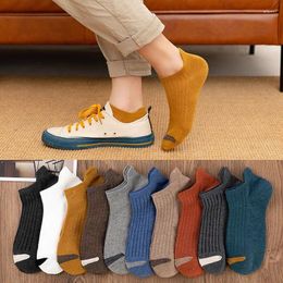 Chaussettes masculines 5 paires de couleurs solides d'été sports classiques fashiona fine