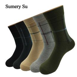 Calcetines para hombre, 5 pares de calcetines, vestido para hombre, equipo de boda, algodón saludable, informal, largo, transpirable, calcetines suaves, regalo para hombre Z0227