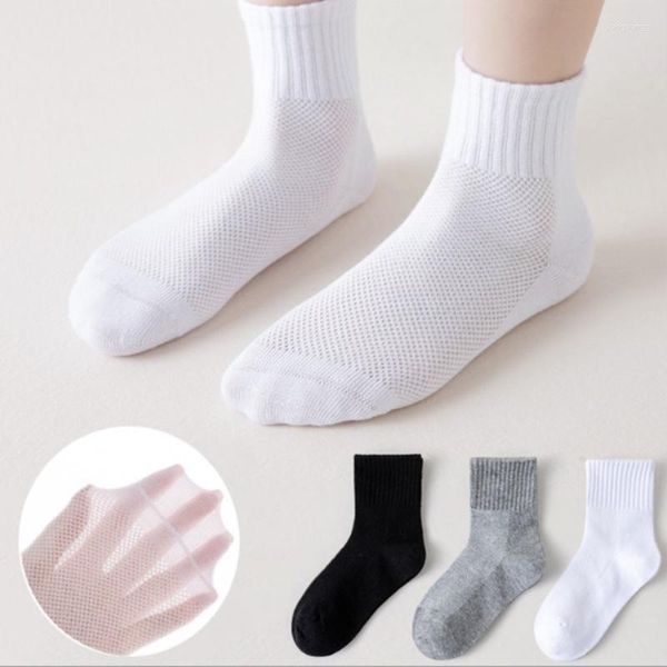 Chaussettes pour hommes 5 paire/lot maille affaires décontracté équipage longue chaussette mi Tube mince respirant noir blanc été cheville printemps