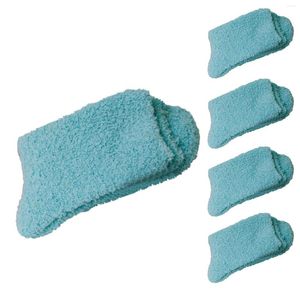 Calcetines para hombres 5 pares de invierno color caramelo tubo coral vellón piso sólido cálido para hombre lana adulto a granel