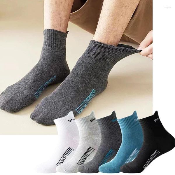 Calcetines para hombres 5PAILS Sports de alta calidad algodón transpirable primavera y verano otoño a mitad de la cubierta de mediana bankall meias gran tamaño38-45