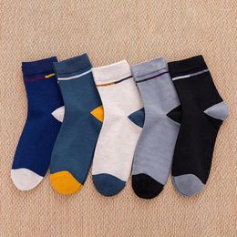 Calcetines de los hombres 5 par/lote algodón hombres suave largo masculino sólido unisex calcetín casual negocios calcetines hombre medias