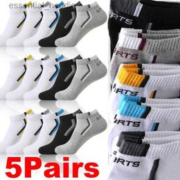 Chaussettes pour hommes 5 paires/lot haute qualité hommes Sport respirant Deont court Tube chaussette printemps été mince coton Sox taille 38-C24315