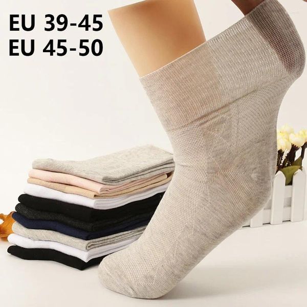 Chaussettes pour hommes 5 paires hommes maille grande grande taille 48 49 50 tout-match décontracté affaires Anti-odeur diabétique prévenir les varices