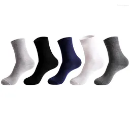 Heren sokken 5pairs pure katoenen balck long man business ademende enkel hoge kwaliteit calcetines meias meias