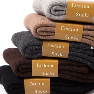 Chaussettes pour hommes 5 paires de laine Ultra-épaisse hommes couleur Pure Style coréen chaud hiver Simple solide coton mâle 221027