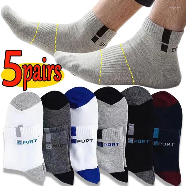 Calcetines para hombres 5 pares de invierno fibra de bambú corto casual transpirable antibacteriano hombre tobillo negro negocios para hombres