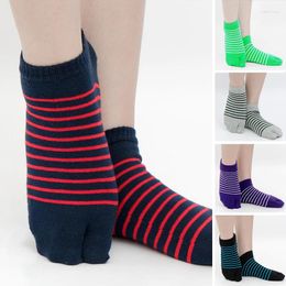 Chaussettes pour hommes 6 couleurs unisexe deux orteils couleur unie bonneterie fendue Tabi mode sabots japonais sandale tongs