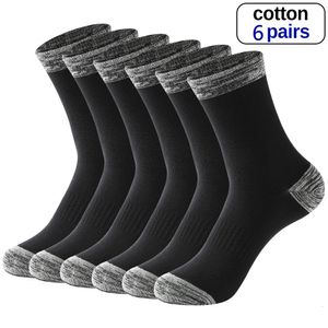 Chaussettes masculines 6 paires d'hiver chaussettes pour hommes coton Business de loisirs noir